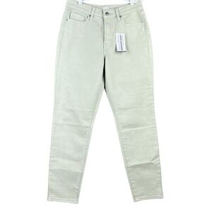 OLD NAVY Women Light Green Denim Jeans Size 4 High Rise Straight Leg Stretch NEW